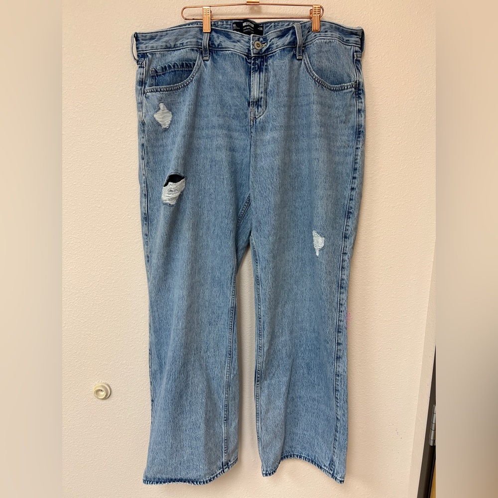 Hollister Light Blue Distressed Boyfriend Jeans